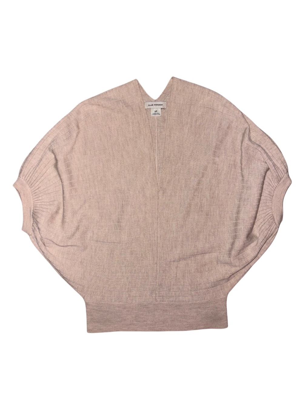 Club Monaco Beige Batwing V-Neck Sweater - Picture 6 of 9
